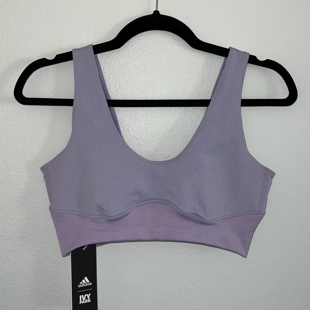 Ivy Park Adidas Beyoncé Rodeo Drop Dust Purple Knit Sports Bra Medium NWT
